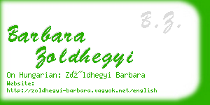 barbara zoldhegyi business card